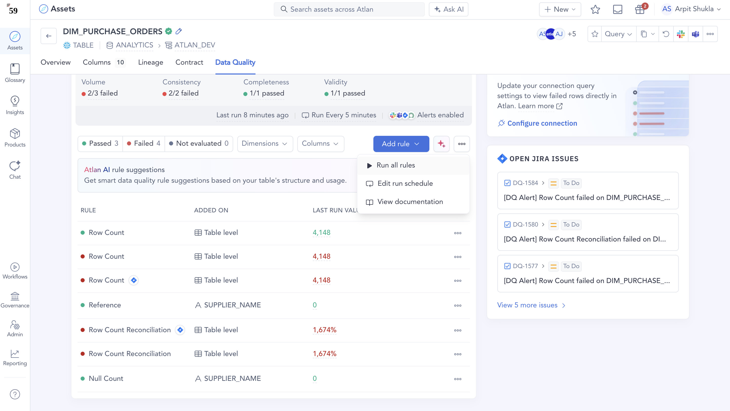 Run now at table level