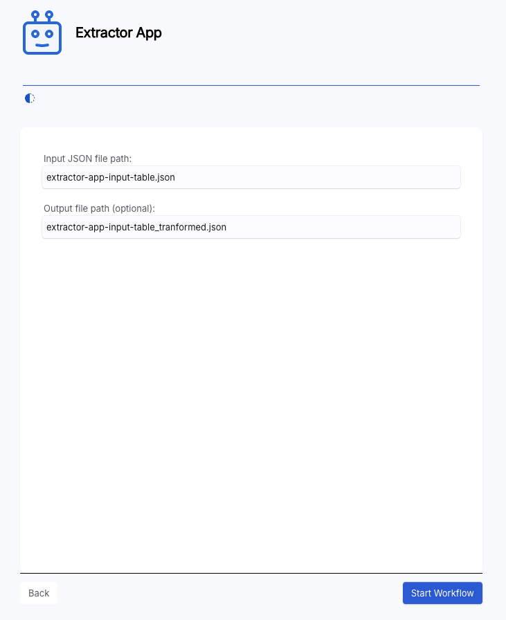 Extractor application interface