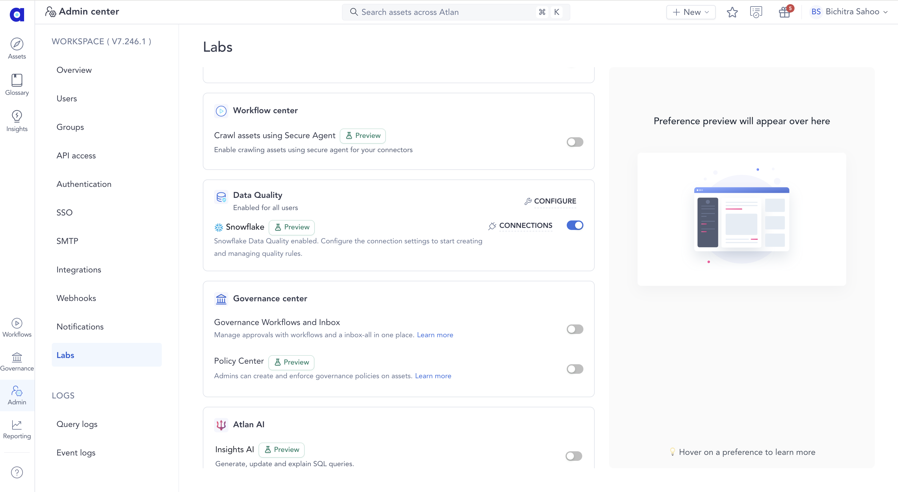 Enable Toggle for Snowflake