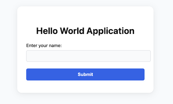 Hello world application