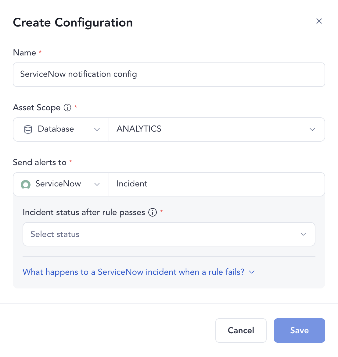 ServiceNow configuration